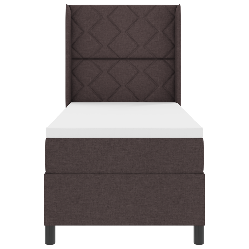 Boxspringbett mit Matratze & LED Dunkelbraun 80x200 cm Stoff