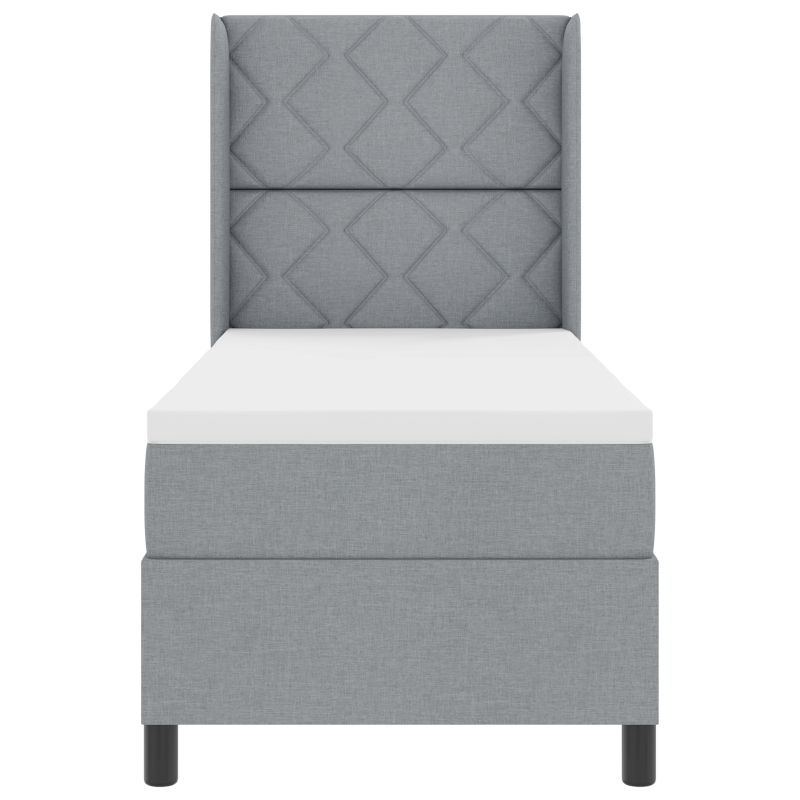 Boxspringbett mit Matratze & LED Licht Grau 90x190 cm Stoff