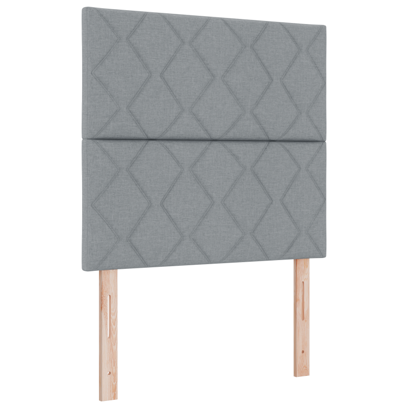Boxspringbett mit Matratze & LED Licht Grau 90x200 cm Stoff