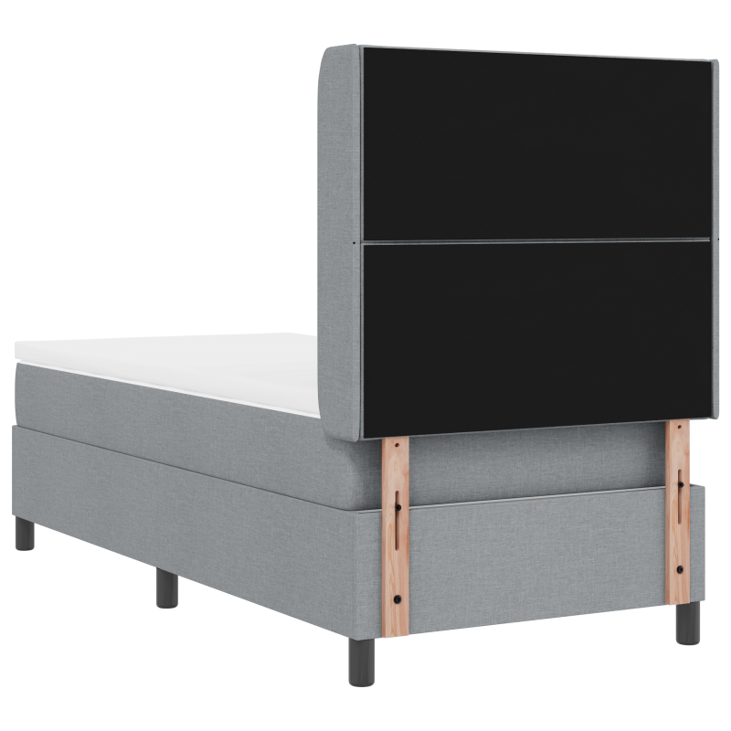 Boxspringbett mit Matratze & LED Licht Grau 90x200 cm Stoff