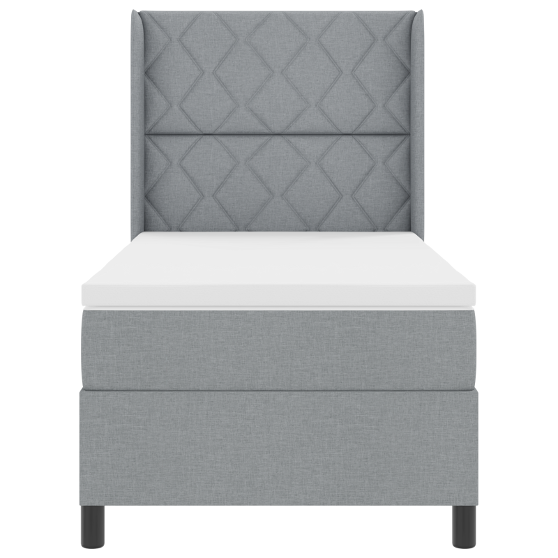 Boxspringbett mit Matratze & LED Licht Grau 90x200 cm Stoff