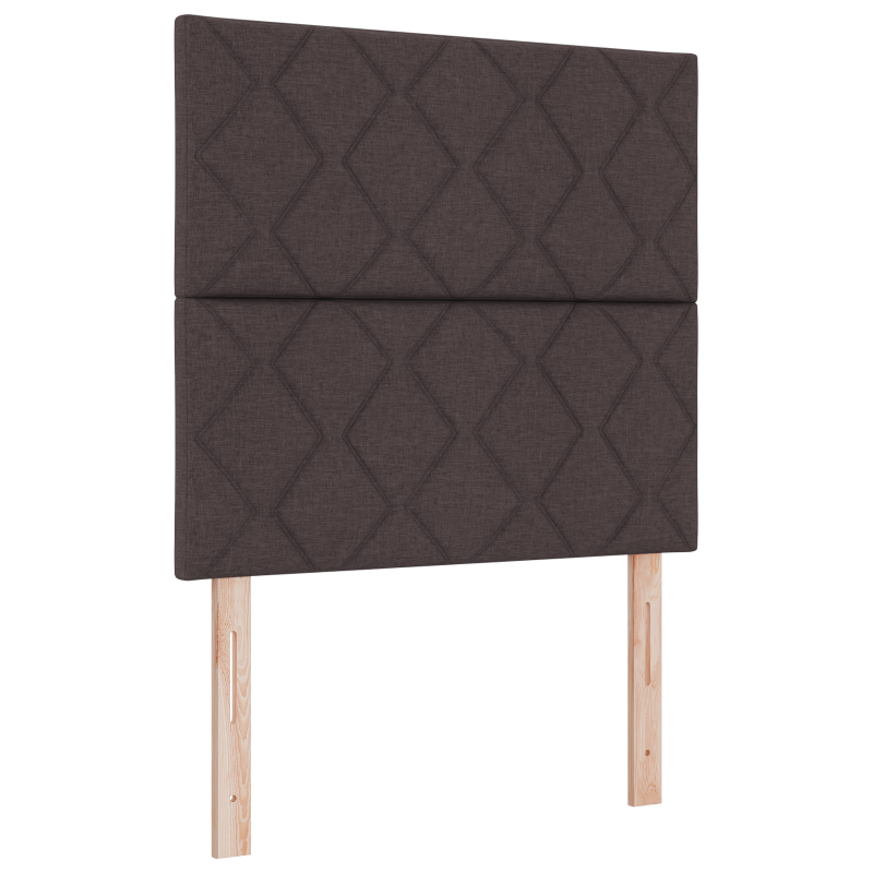 Boxspringbett mit Matratze & LED Dunkelbraun 90x200 cm Stoff