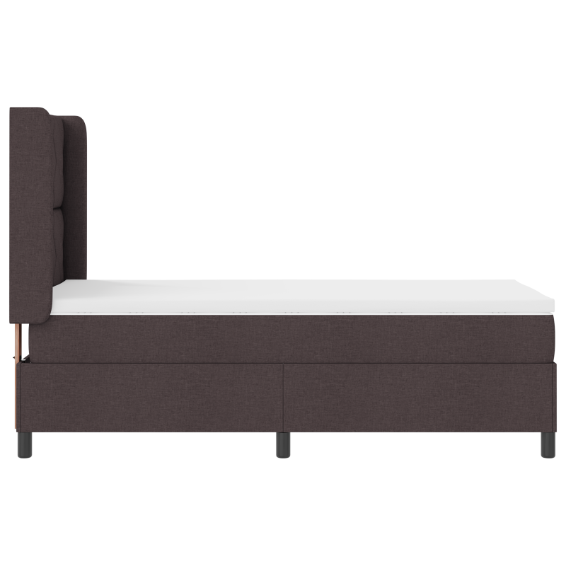 Boxspringbett mit Matratze & LED Dunkelbraun 90x200 cm Stoff