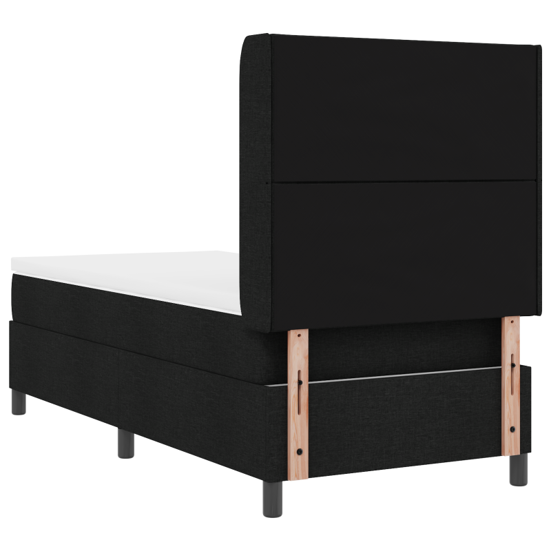 Boxspringbett mit Matratze & LED Schwarz 100x200 cm Stoff