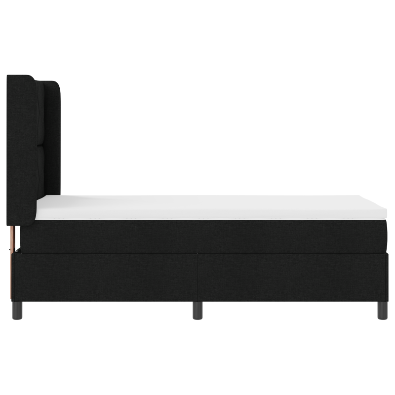 Boxspringbett mit Matratze & LED Schwarz 100x200 cm Stoff