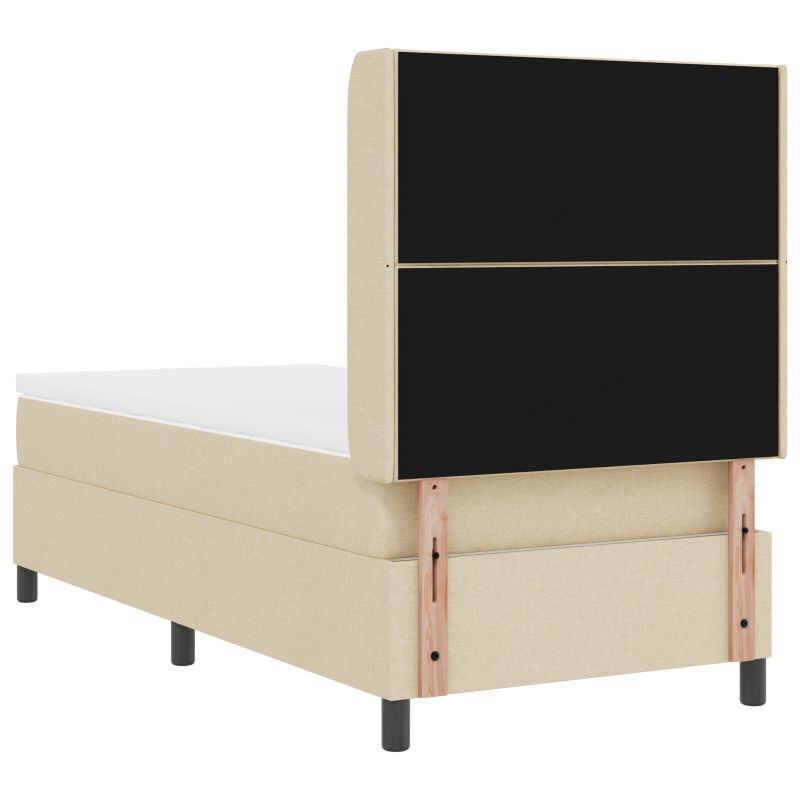Boxspringbett mit Matratze & LED Creme 100x200 cm Stoff