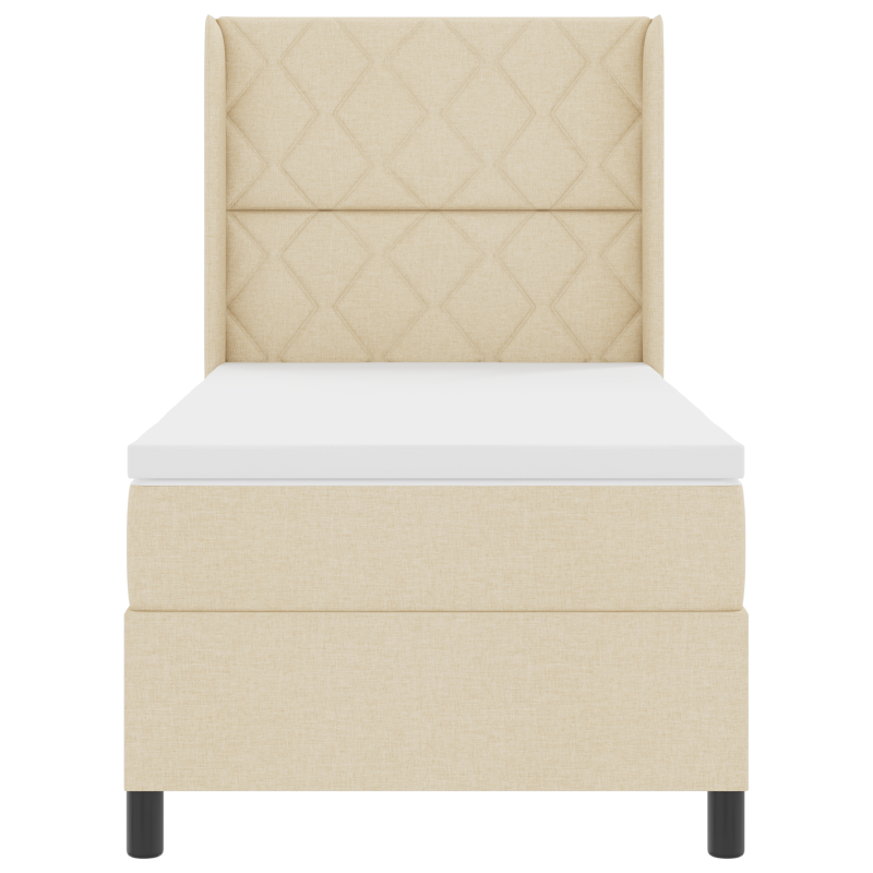 Boxspringbett mit Matratze & LED Creme 100x200 cm Stoff