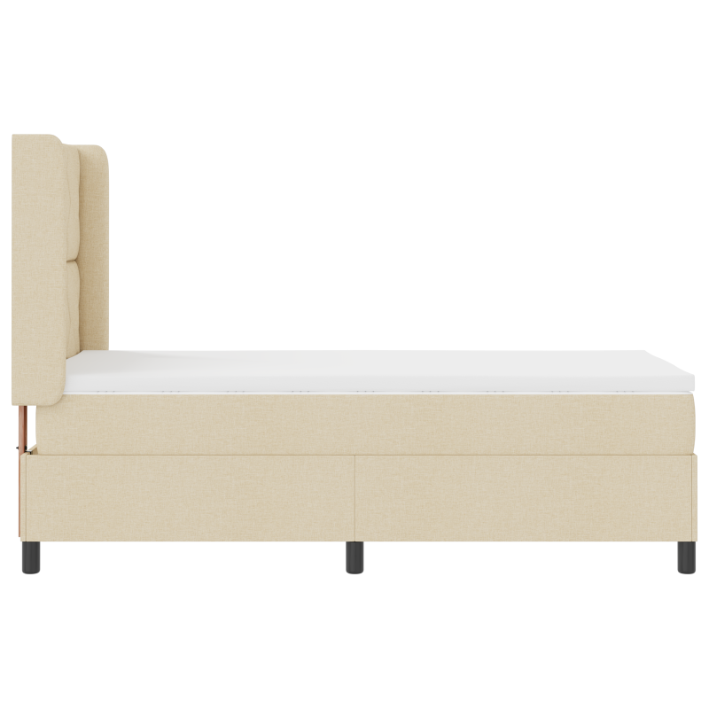 Boxspringbett mit Matratze & LED Creme 100x200 cm Stoff