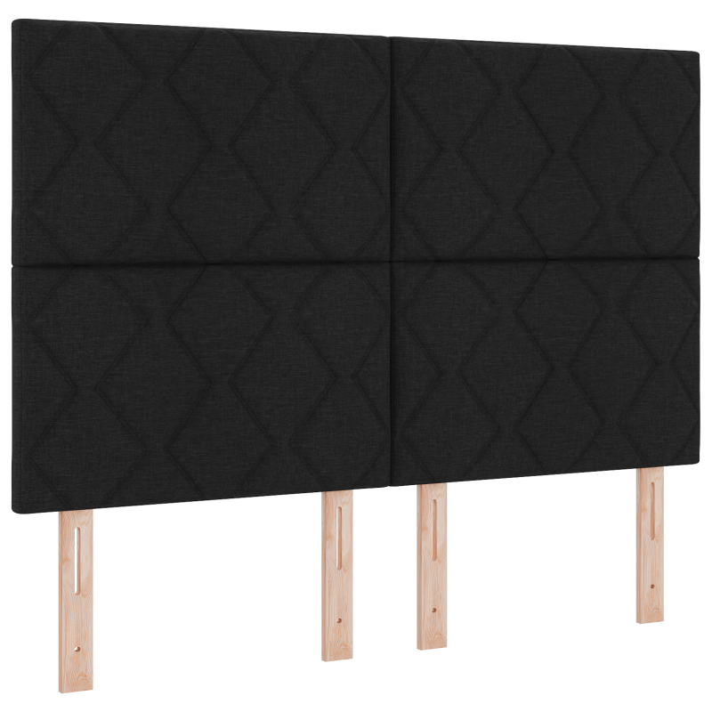 Boxspringbett mit Matratze & LED - Schwarz, 140x200 cm, Stoff