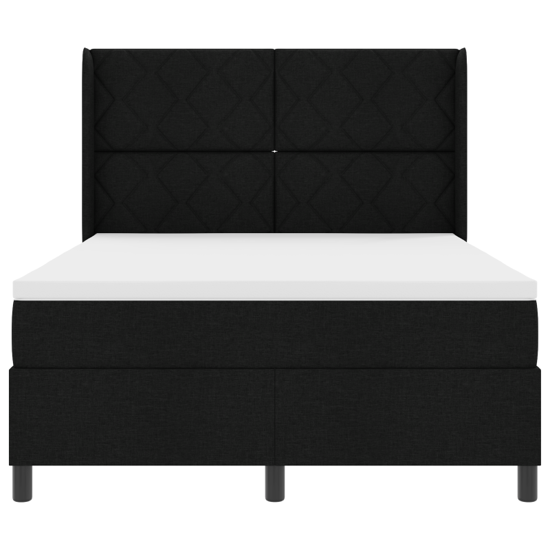 Boxspringbett mit Matratze & LED - Schwarz, 140x200 cm, Stoff
