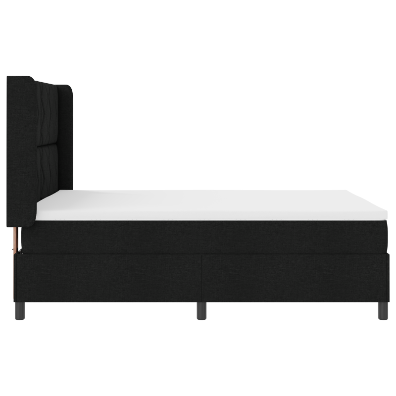 Boxspringbett mit Matratze & LED - Schwarz, 140x200 cm, Stoff