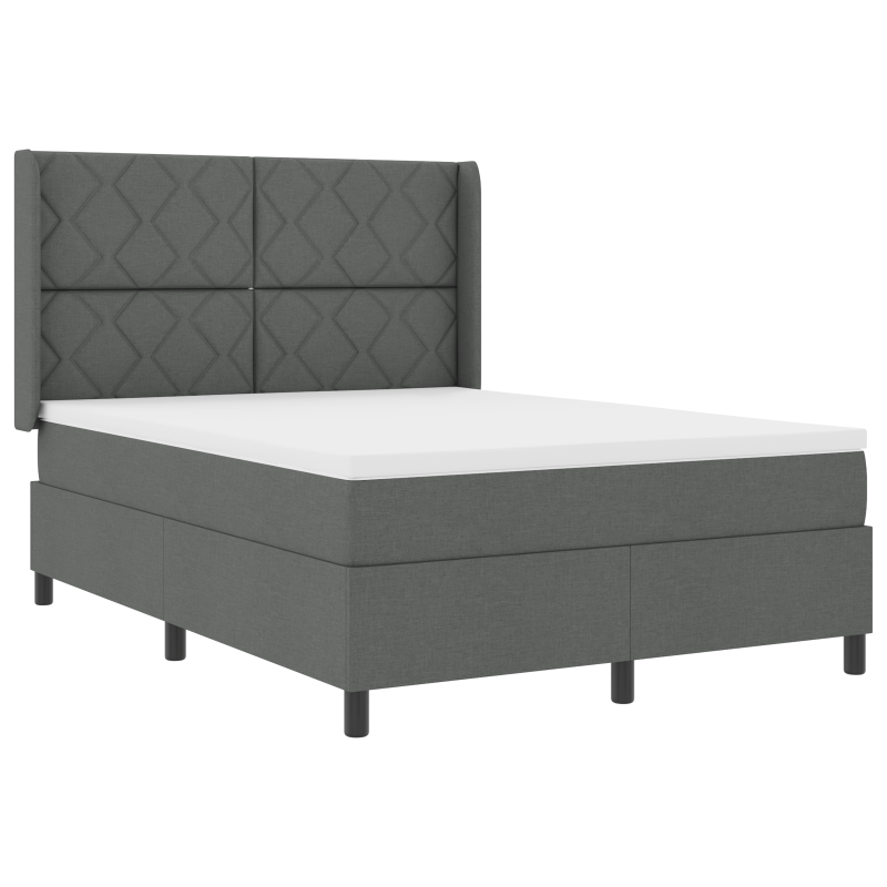 Boxspringbett mit Matratze & LED Dunkelgrau 160x200 cm Stoff