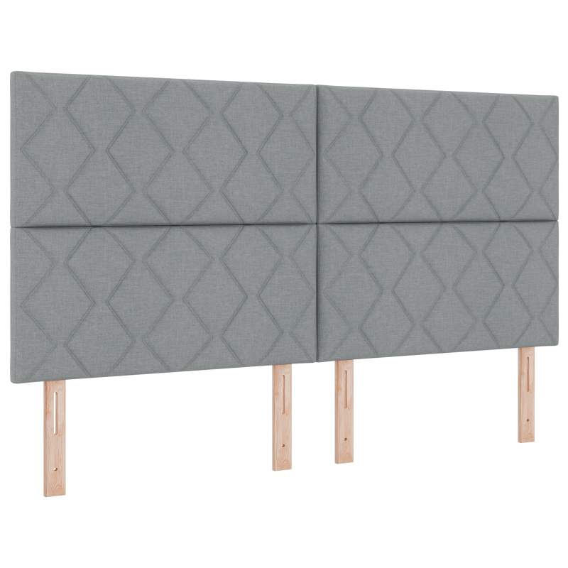 Boxspringbett mit Matratze & LED Licht Grau 180x200 cm Stoff