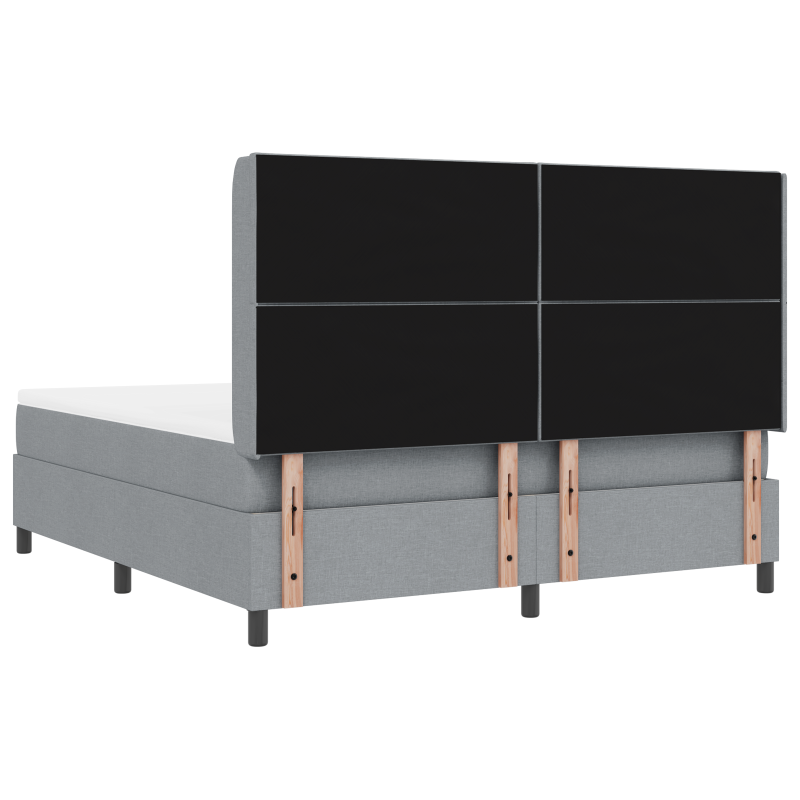 Boxspringbett mit Matratze & LED Licht Grau 180x200 cm Stoff