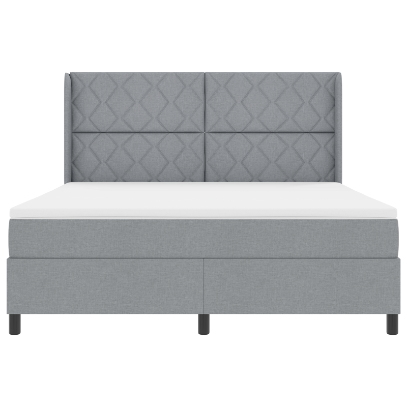 Boxspringbett mit Matratze & LED Licht Grau 180x200 cm Stoff