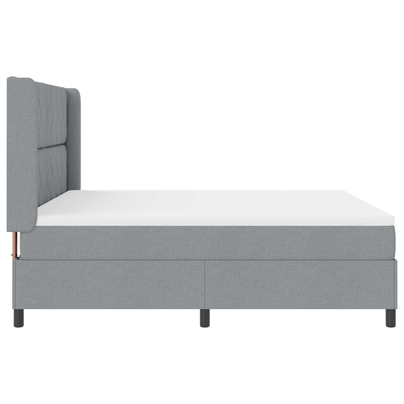 Boxspringbett mit Matratze & LED Licht Grau 180x200 cm Stoff