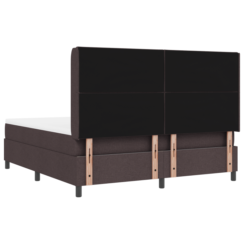 Boxspringbett mit Matratze & LED Dunkelbraun 180x200 cm Stoff