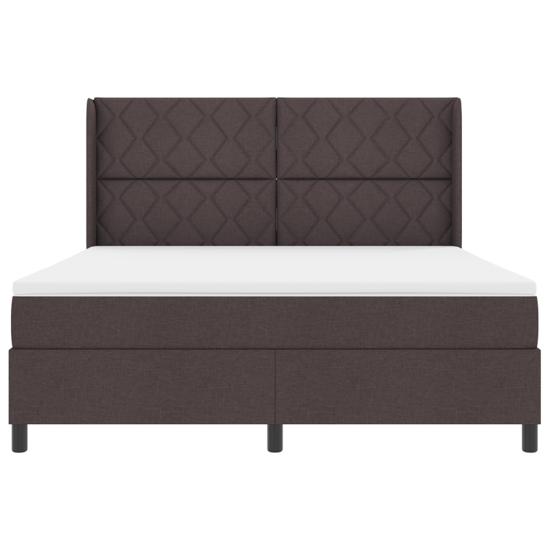 Boxspringbett mit Matratze & LED Dunkelbraun 180x200 cm Stoff