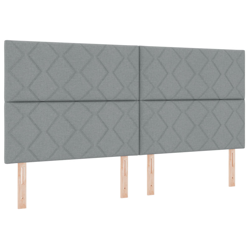 Boxspringbett mit Matratze & LED Licht Grau 200x200 cm Stoff