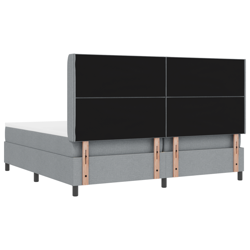 Boxspringbett mit Matratze & LED Licht Grau 200x200 cm Stoff