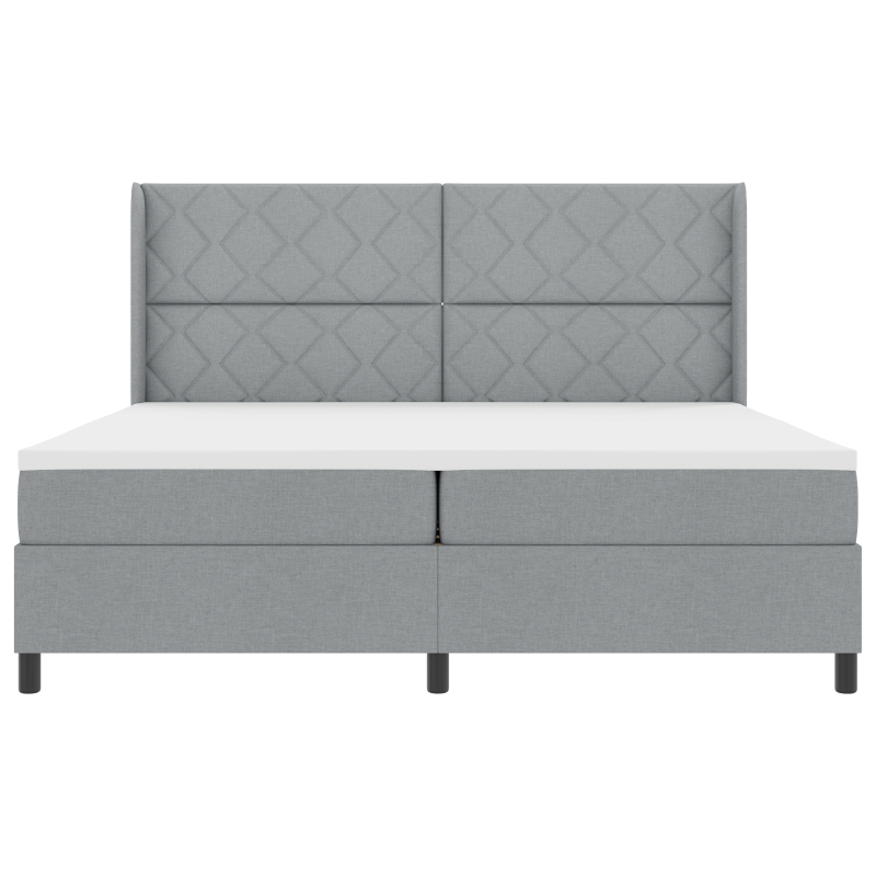 Boxspringbett mit Matratze & LED Licht Grau 200x200 cm Stoff