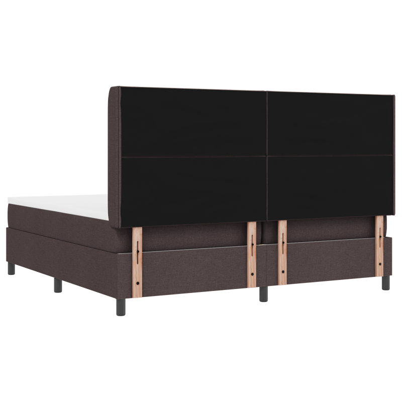 Boxspringbett mit Matratze & LED Dunkelbraun 200x200 cm Stoff