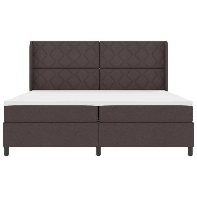 Boxspringbett mit Matratze & LED Dunkelbraun 200x200 cm Stoff