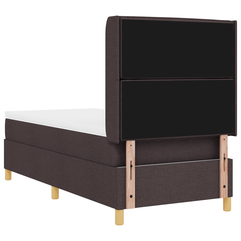 Boxspringbett mit Matratze & LED Dunkelbraun 80x200 cm Stoff