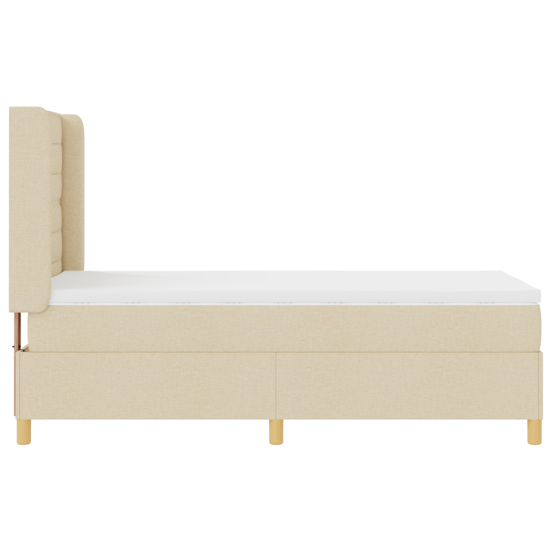 Boxspringbett mit Matratze und LED Creme 90x190 cm Stoff