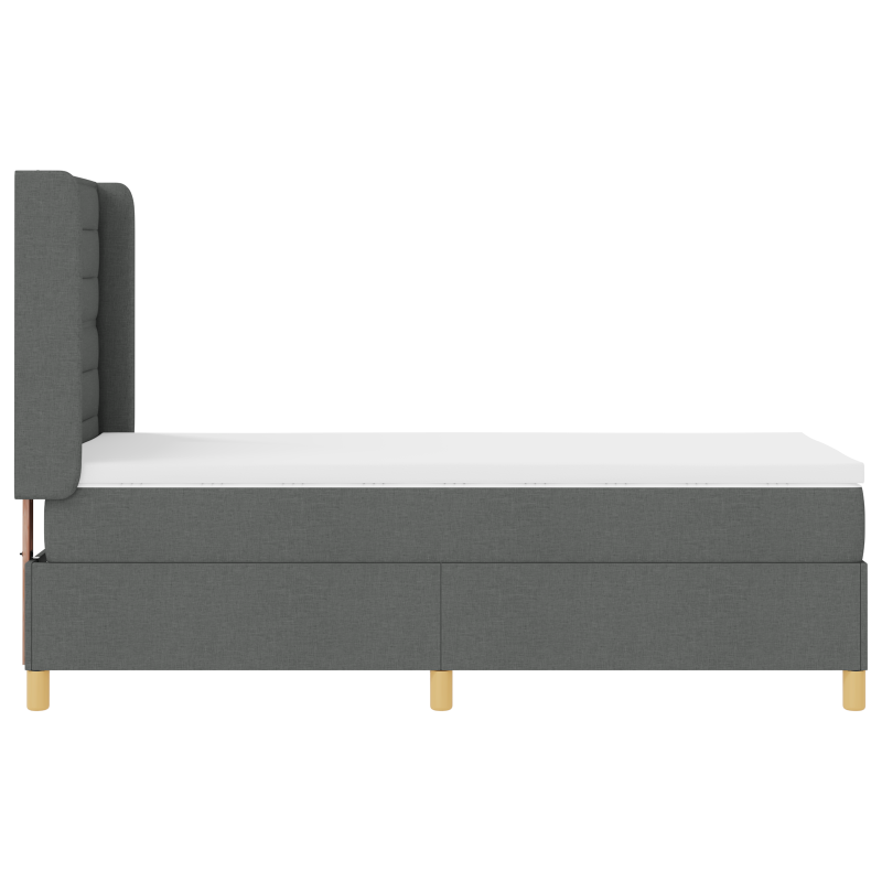 Boxspringbett mit Matratze & LED Dunkelgrau 100x200 cm Stoff