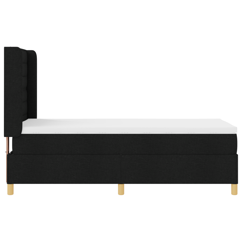 Boxspringbett mit Matratze & LED Schwarz 100x200 cm Stoff