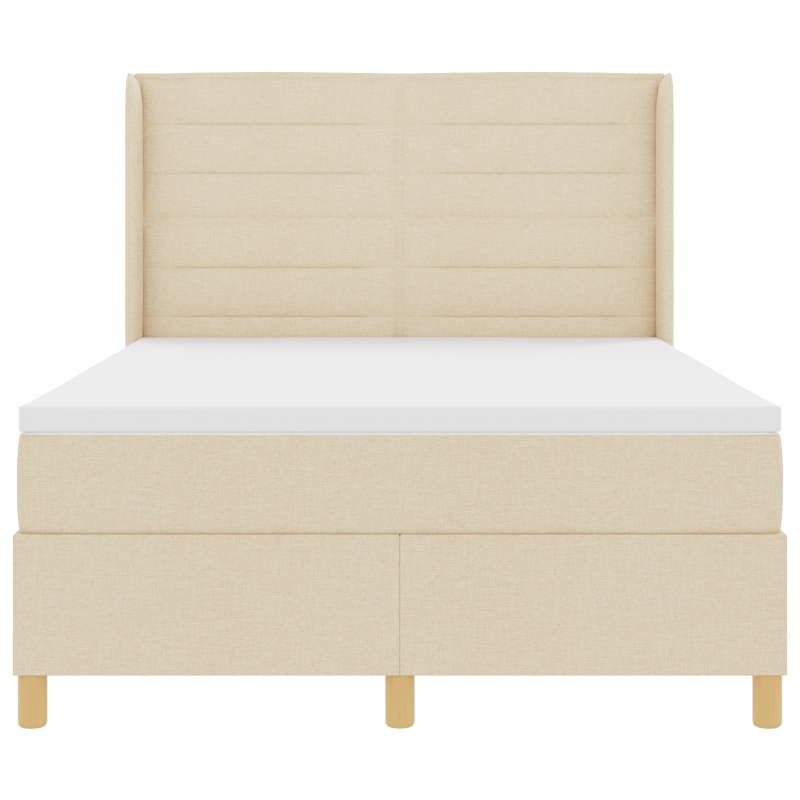 Boxspringbett mit Matratze & LED Creme 160x200 cm Stoff