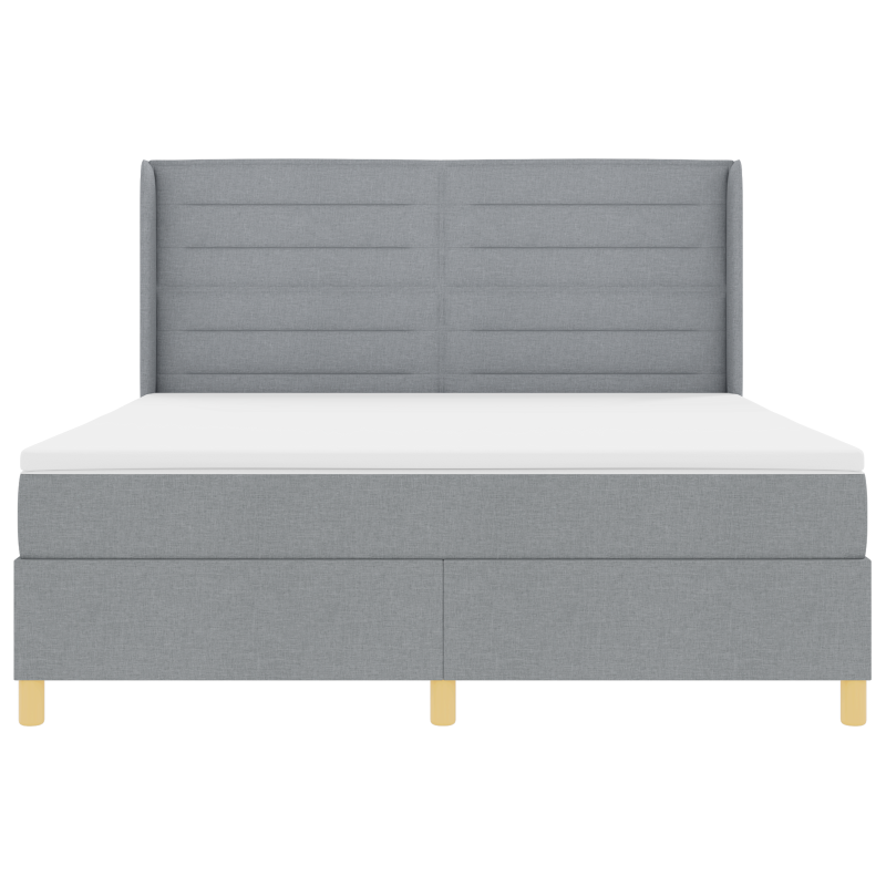 Boxspringbett mit Matratze und LED Licht Grau 180x200 cm Stoff