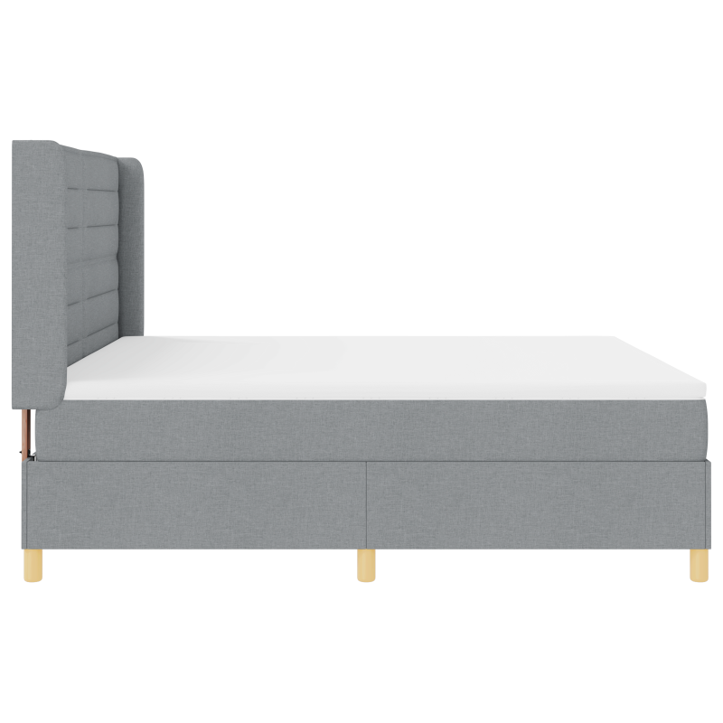 Boxspringbett mit Matratze und LED Licht Grau 180x200 cm Stoff