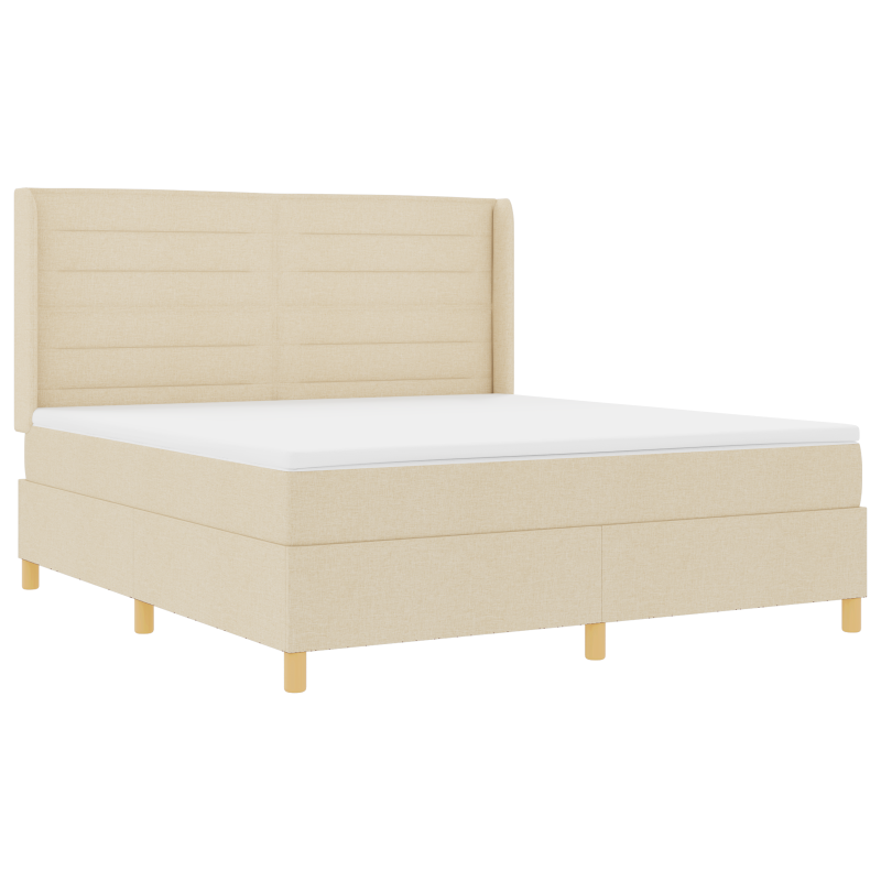 Boxspringbett mit Matratze & LED Creme 180x200 cm Stoff