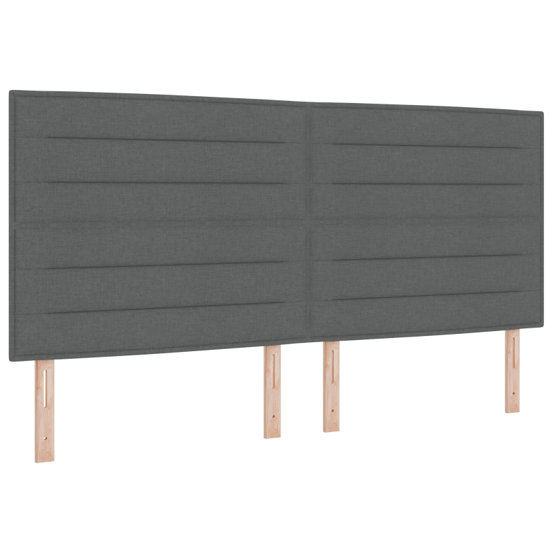 Boxspringbett mit Matratze & LED Dunkelgrau 200x200 cm Stoff