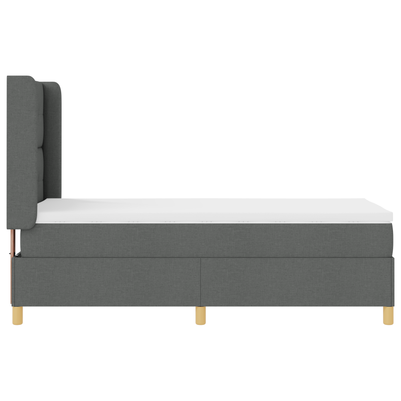 Boxspringbett mit Matratze & LED Dunkelgrau 80x200 cm Stoff