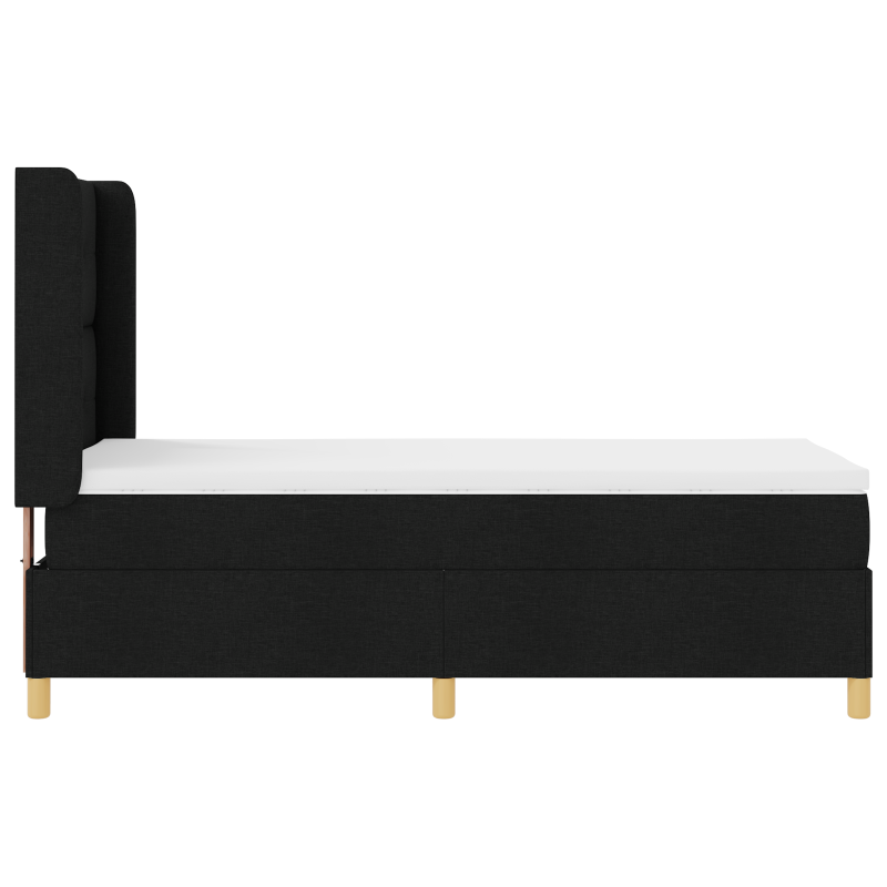 Boxspringbett mit Matratze & LED Schwarz 80x200 cm Stoff