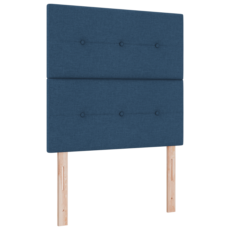 Boxspringbett mit Matratze und LED Blau 90x200 cm Stoff