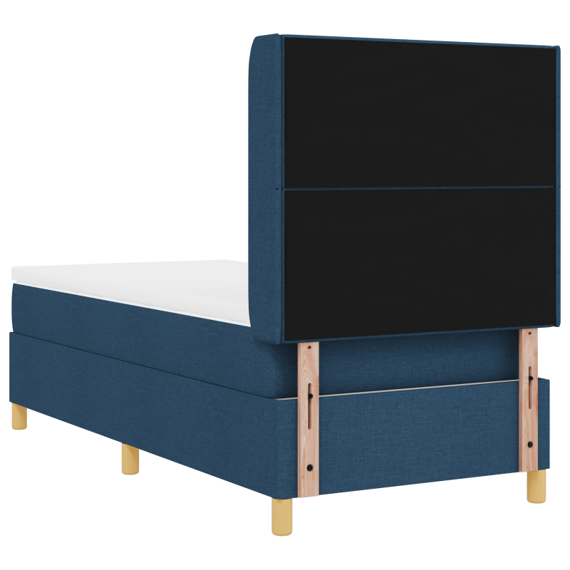 Boxspringbett mit Matratze und LED Blau 90x200 cm Stoff