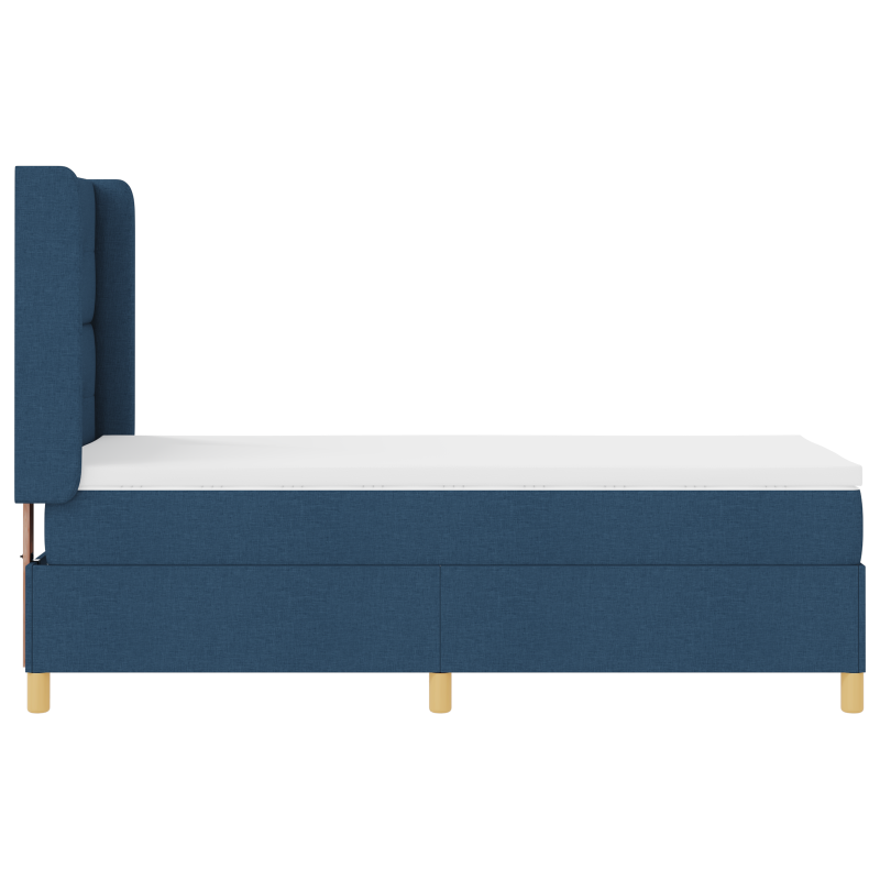 Boxspringbett mit Matratze und LED Blau 90x200 cm Stoff