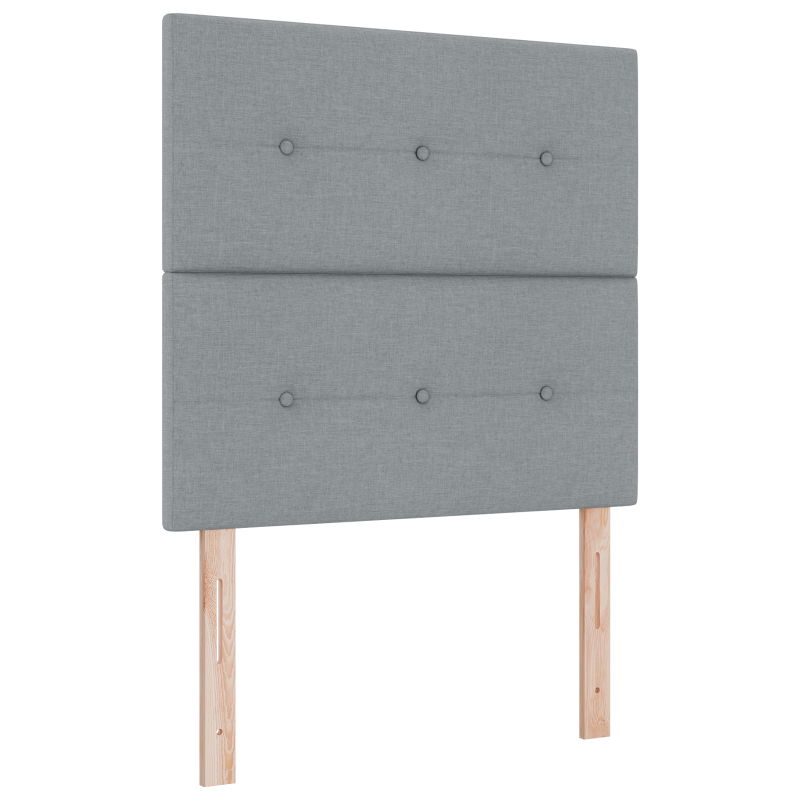 Boxspringbett mit Matratze & LED Licht Grau 100x200 cm Stoff