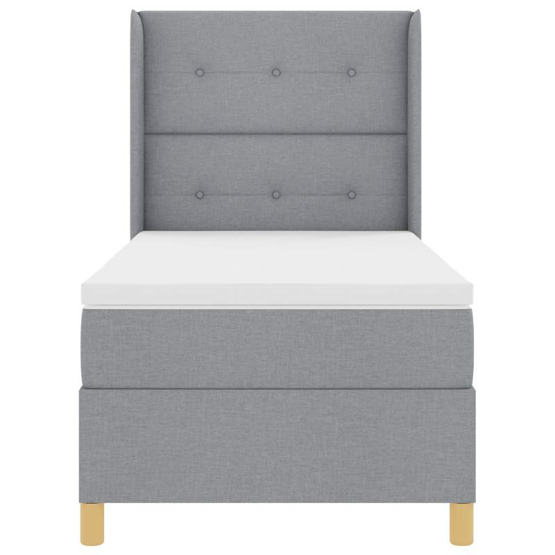 Boxspringbett mit Matratze & LED Licht Grau 100x200 cm Stoff