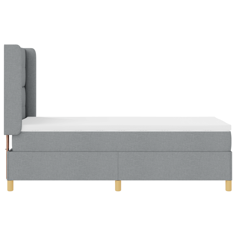 Boxspringbett mit Matratze & LED Licht Grau 100x200 cm Stoff