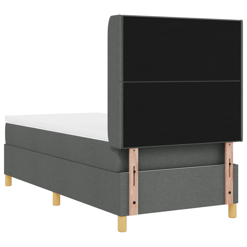 Boxspringbett mit Matratze & LED Dunkelgrau 100x200 cm Stoff