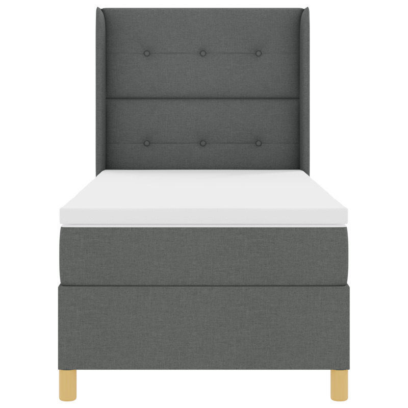 Boxspringbett mit Matratze & LED Dunkelgrau 100x200 cm Stoff