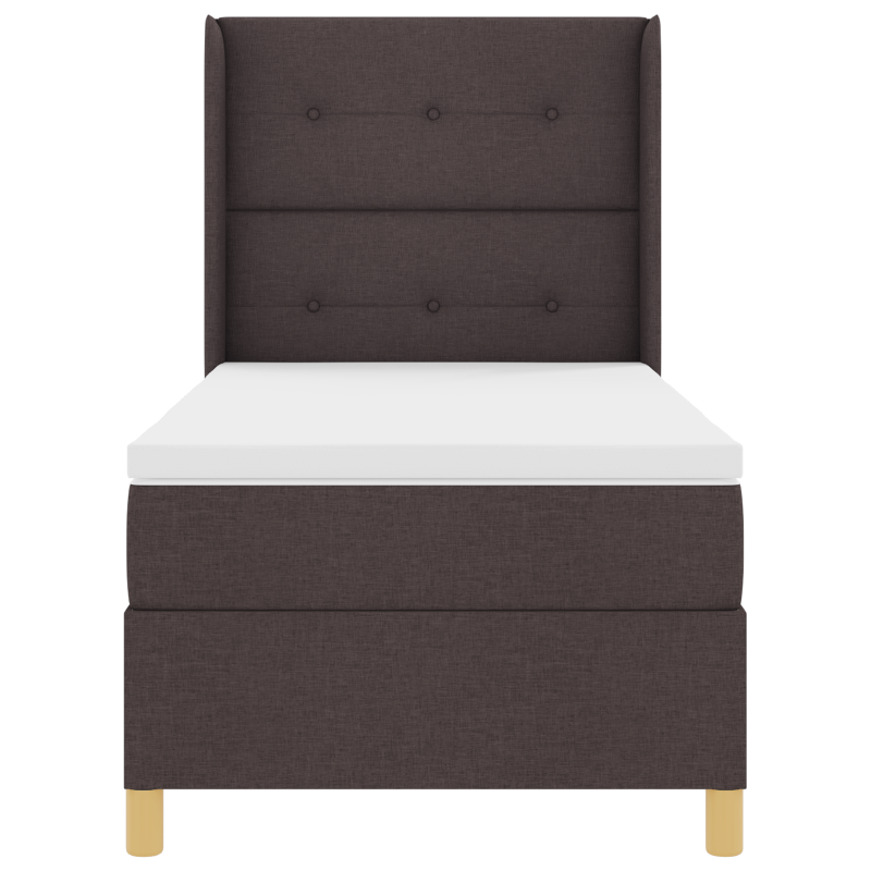Boxspringbett mit Matratze & LED Dunkelbraun 100x200 cm Stoff