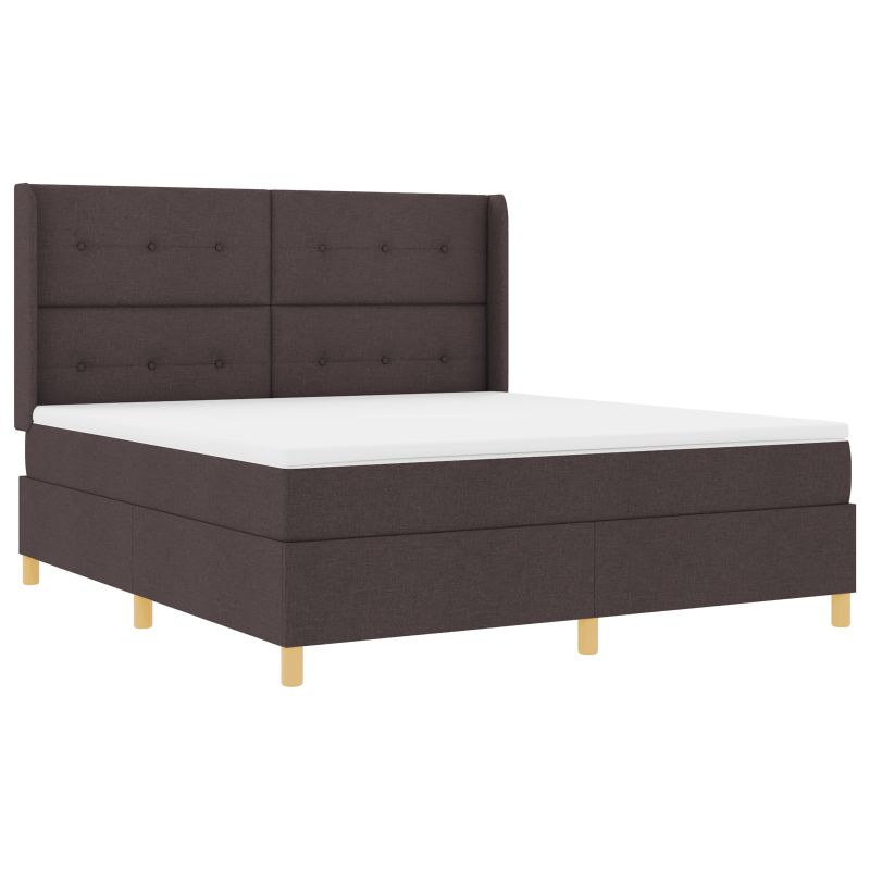 Boxspringbett mit Matratze & LED Dunkelbraun 180x200 cm Stoff