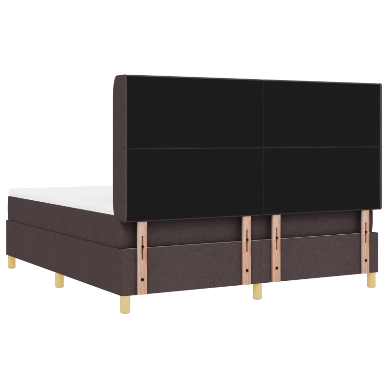 Boxspringbett mit Matratze & LED Dunkelbraun 180x200 cm Stoff