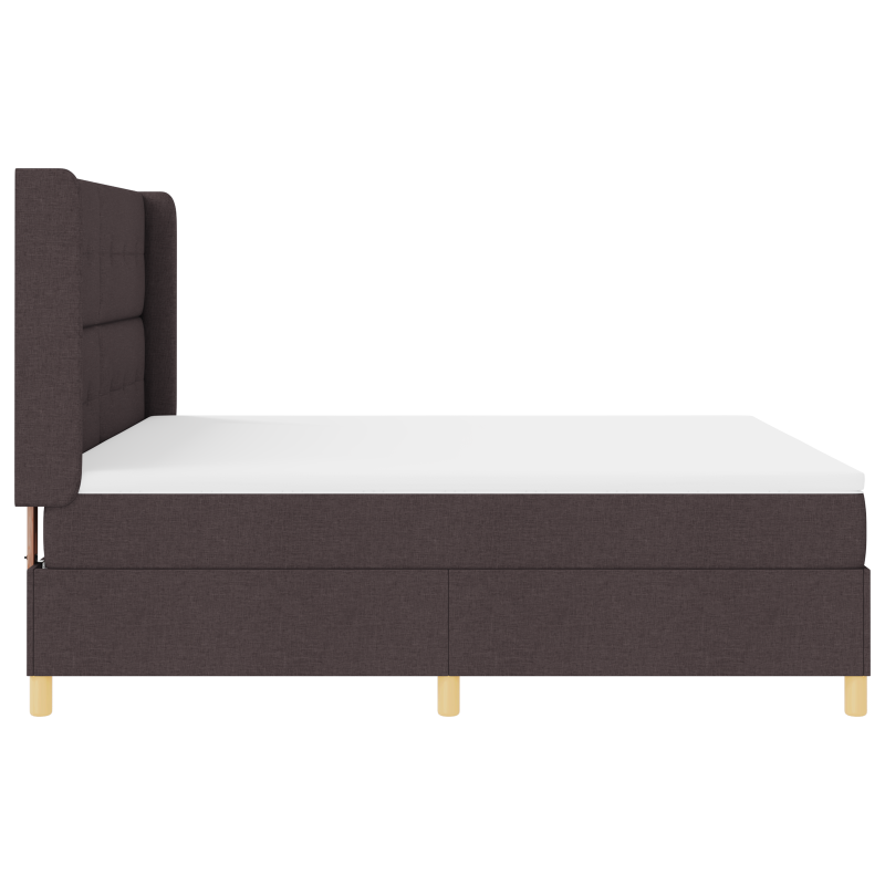 Boxspringbett mit Matratze & LED Dunkelbraun 180x200 cm Stoff